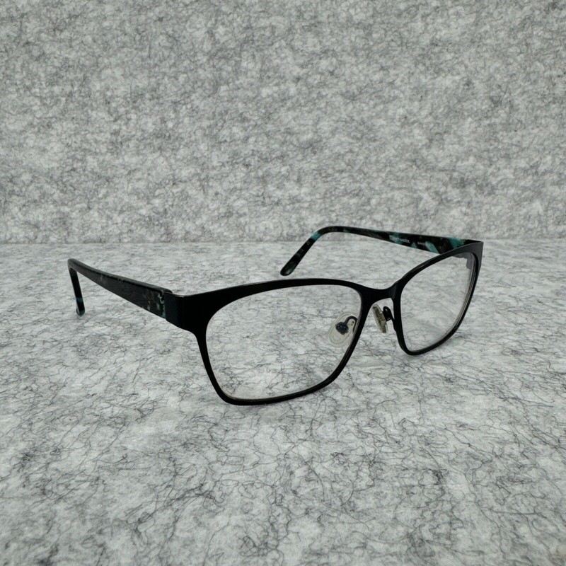 WITTNAUER “MAKENZIE” Eyeglasses Frames 54-16-135 Black Matte/Teal Brown