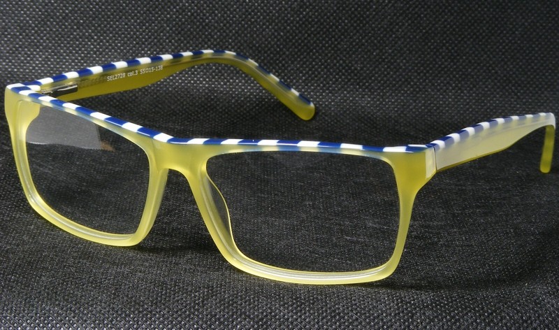 SELECTRA SEL2728 3 LIME GREEN /BLUE /WHITE Unique EYEGLASSES GLASSES 55-15-138mm