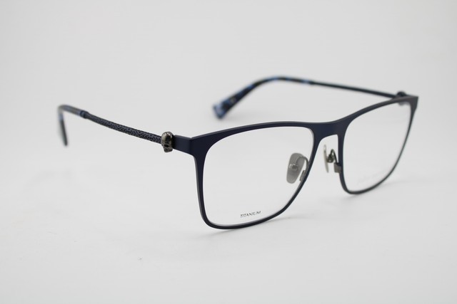 NEW JOHN VARVATOS V182 MATTE NAVY GUNMETAL HAVANA AUTHENTIC EYEGLASSES 55-17 gallery