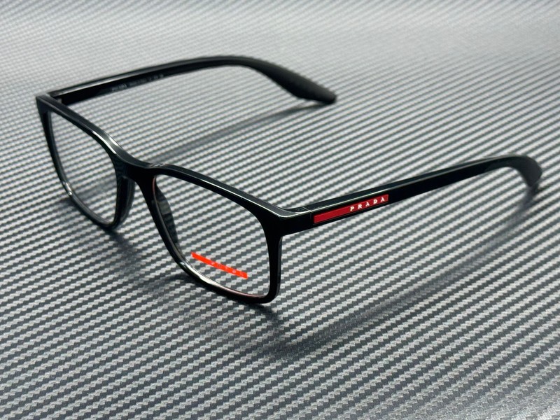 PRADA LINEA ROSSA PS 08RV 1AB1O1 Black Men’s 54 mm Eyeglasses