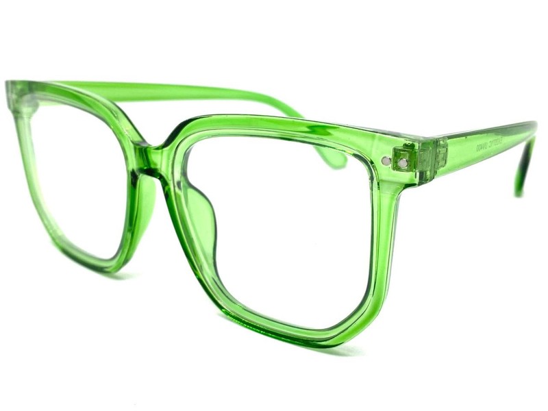 Oversize Vintage Retro Style Clear Lens EYE GLASSES Large Big Square Green Frame gallery