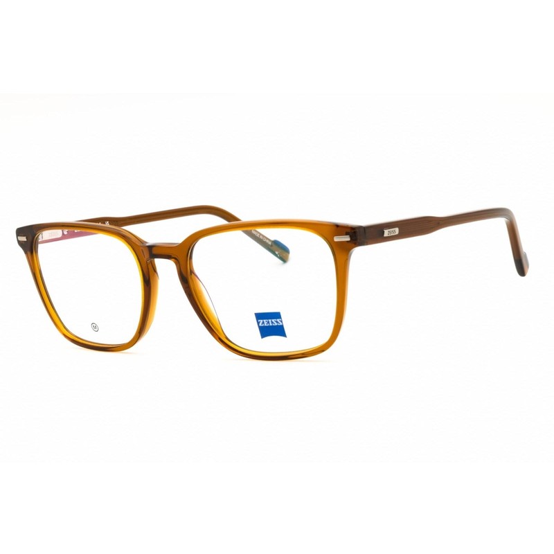 Zeiss Unisex Eyeglasses Acetate Transparent Brown Rectangular Frame ZS24549 200