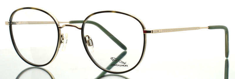 JAGUAR 33714 8100 Gold Havana Mens Round Full Rim Eyeglasses 49-21-145 B:42 B