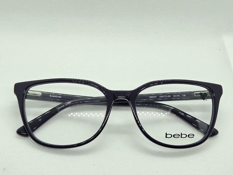 bebe BB5201 5201 500 Plum Dark Purple Women’s Eyeglasses Frame 53-16-135 gallery