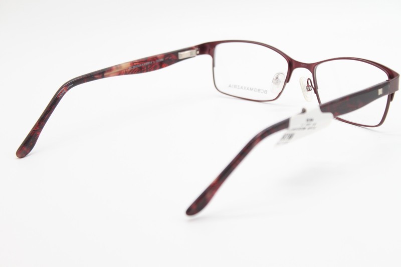 NEW BCBGMAXAZRIA BRYNN WINE DARK RED RECTANGULAR AUTHENTIC EYEGLASSES 54-17 gallery
