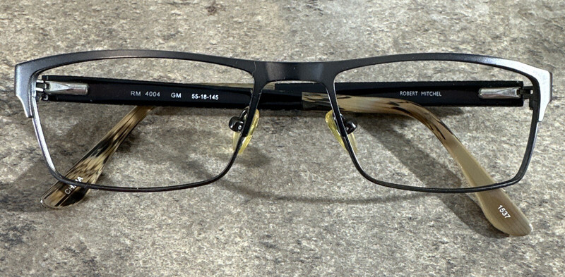 Robert Mitchel RM 4004 Gunmetal Mens Full Rim Eyeglasses Frames 55-18-145-32 G13