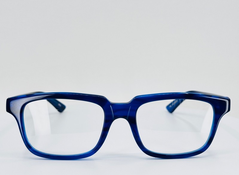NORMAN CHILDS THE HUSTLER MIB Blue Wayfarer Full Rim Eyeglasses 52-20-145 B:37 