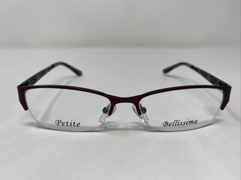 Bellissima BL 1029 3300 49-15-135 Burgundy Half Rim Metal Eyeglasses Frame :986