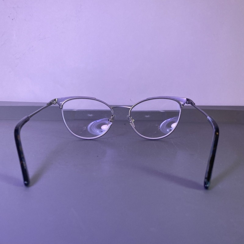Dana Buchman Carol Sue Titanium Cat Eye Eyeglasses Frame Silver/Brown 49-16-135 gallery