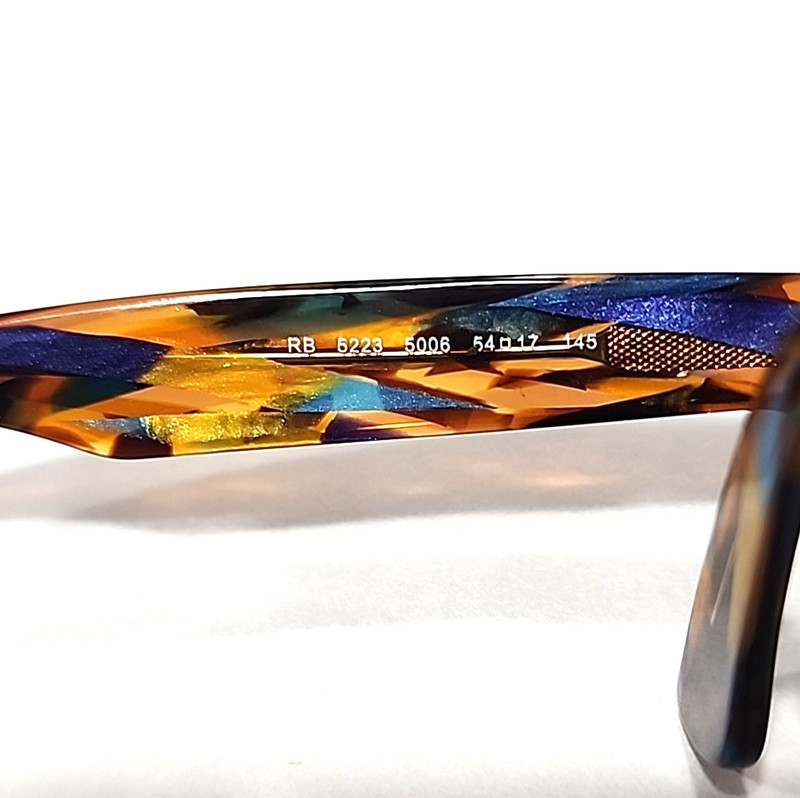 Ray Ban RB5223 5006 Blue Brown Marble Rectangle Eyeglasses 54-17 145 gallery