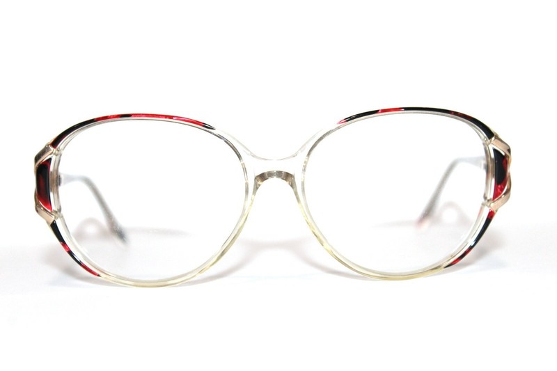 NEW VINTAGE KENMARK BARBARA SPRING RED CRYSTAL EYEGLASSES WOMAN RX 55-16-135 MM gallery