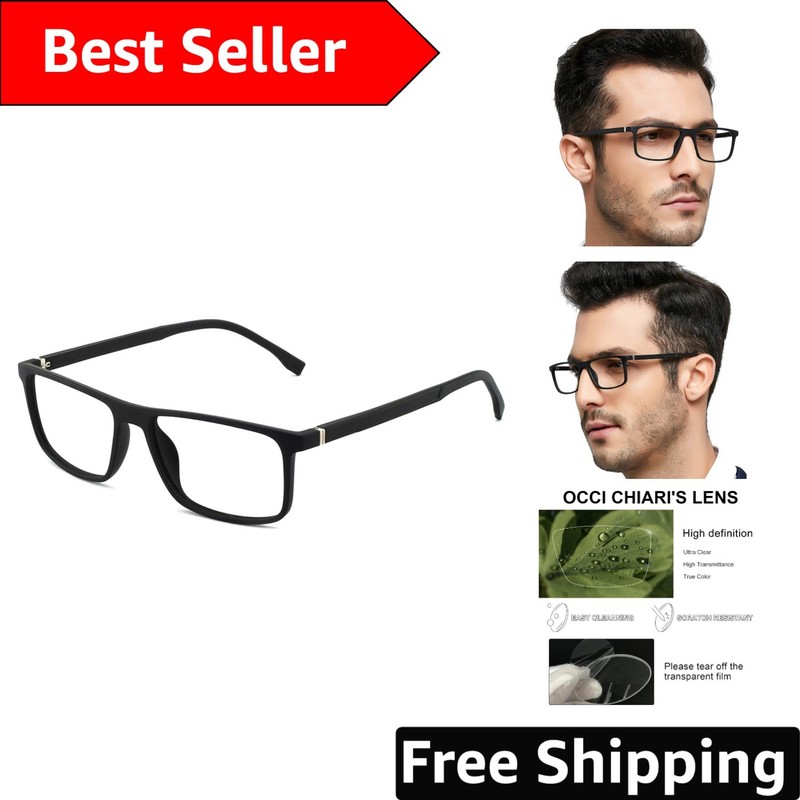 Stylish TR90 Rectangular Eyeglasses – Clear Lens for Small Faces – Men’s Fashion