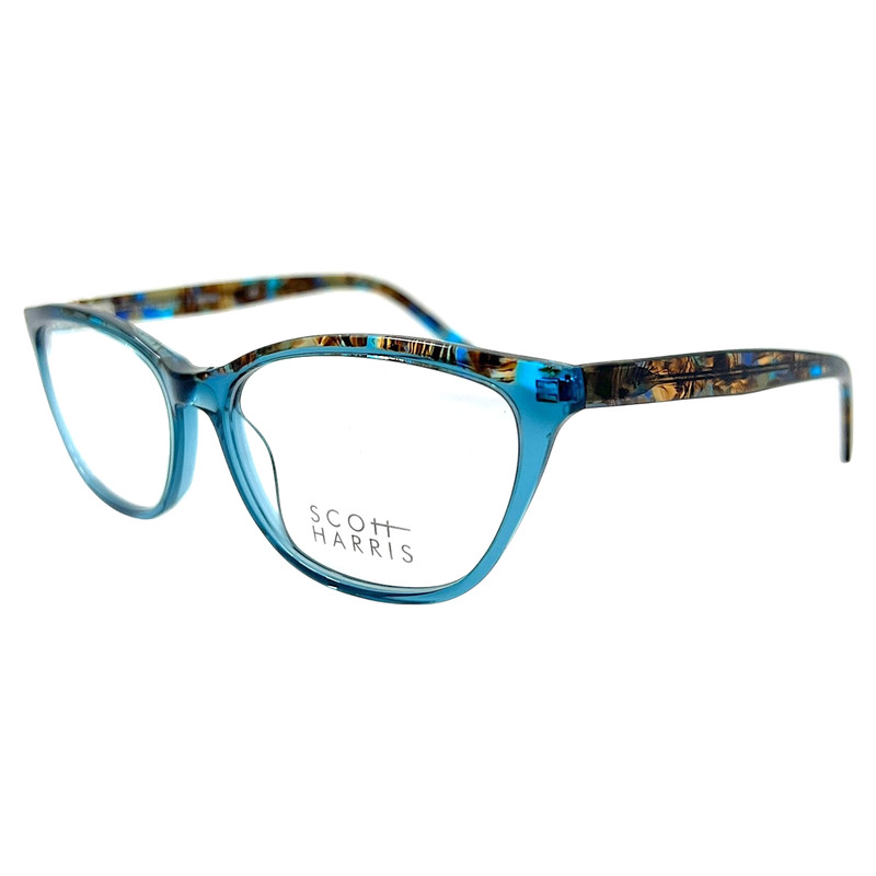 SCOTT HARRIS – SH558 C3 55/15/138 – LAGUNA BLUE / BROWN NEW Authentic EYEGLASSES