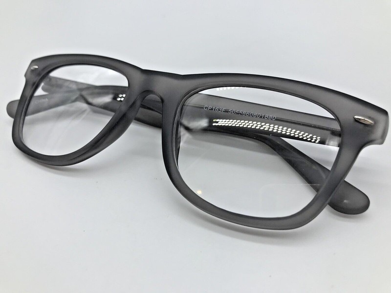 Sunoptic CP163F Eyeglass Frames 50-21-145 Matte Clear Grey Glasses