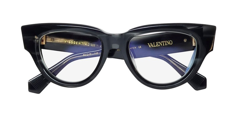NEW VALENTINO V-ESSENTIAL III VLX-125 GLASSES WOMENS PLASTIC BLK/GLD BLACK CAT gallery