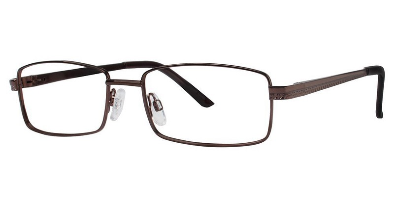 MODERN OPTICAL PRIDE MEN’S METAL EYEGLASSES 54-17-140 BROWN WITH SOFT CASE