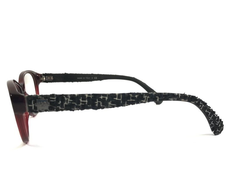 Chanel Eyeglasses Frames 3243 c.539 Red Black Cat Eye Full Rim Tweed 54-16-135 gallery