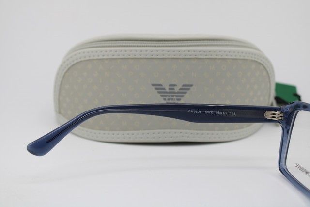 NEW EMPORIO ARMANI EA 3206 5072 CLEAR BLUE AUTHENTIC EYEGLASSES 56-18 gallery