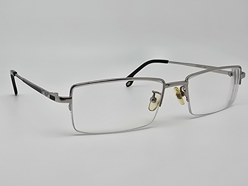Longines 3028 C2 Silver Black Titanium Semi-Rimless Eyeglasses Frame France 56mm