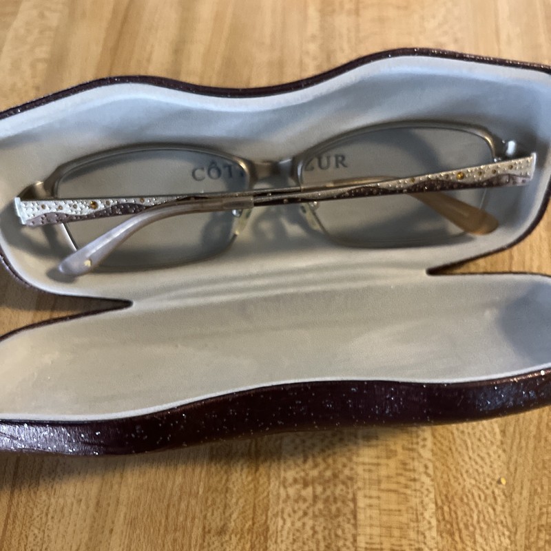 Cote D'Azur Europa Eyeglasses Frames Only CDA-261 C2 53-15-132 Teal Gold Crystal gallery