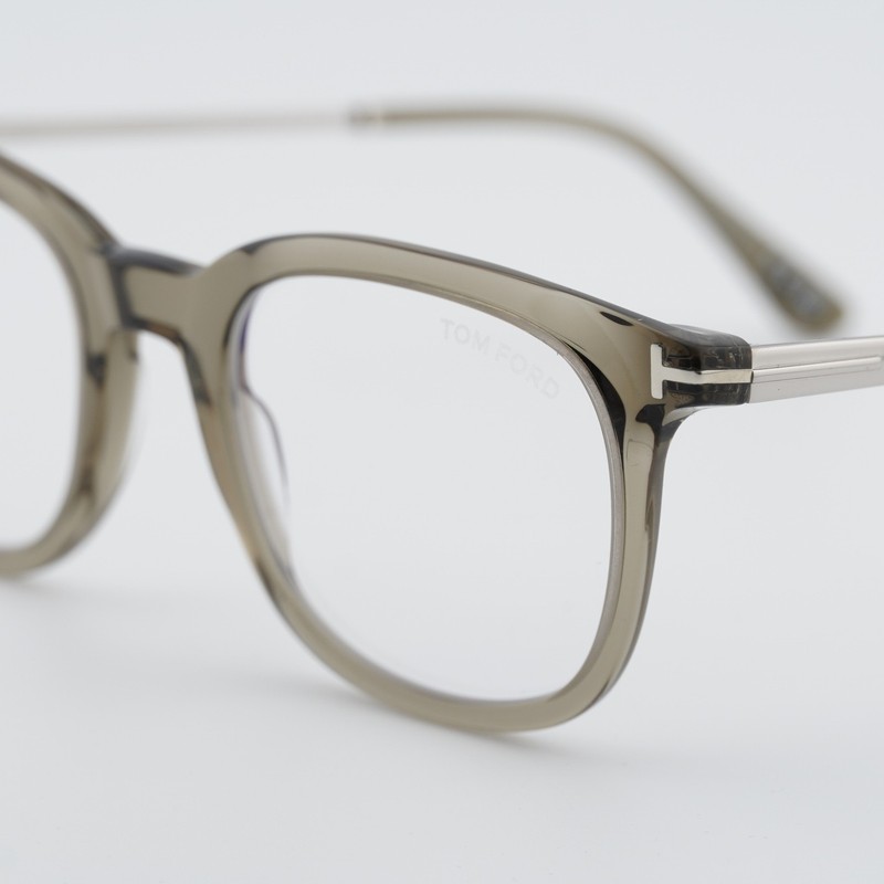 Tom Ford FT5904-B 096 Shiny Dark Green/Clear Blue Light Block 50mm Eyeglasses... gallery