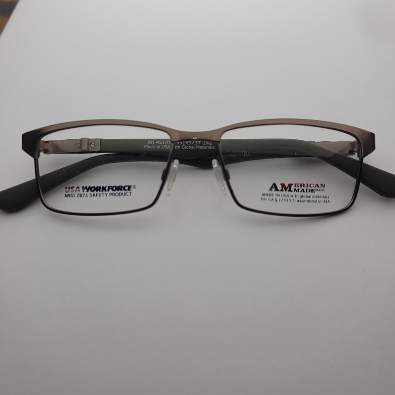 ​Artcraft USA Workforce WF451AM Safety Eyeglasses Frame Brown Tweed 52-16-142 gallery