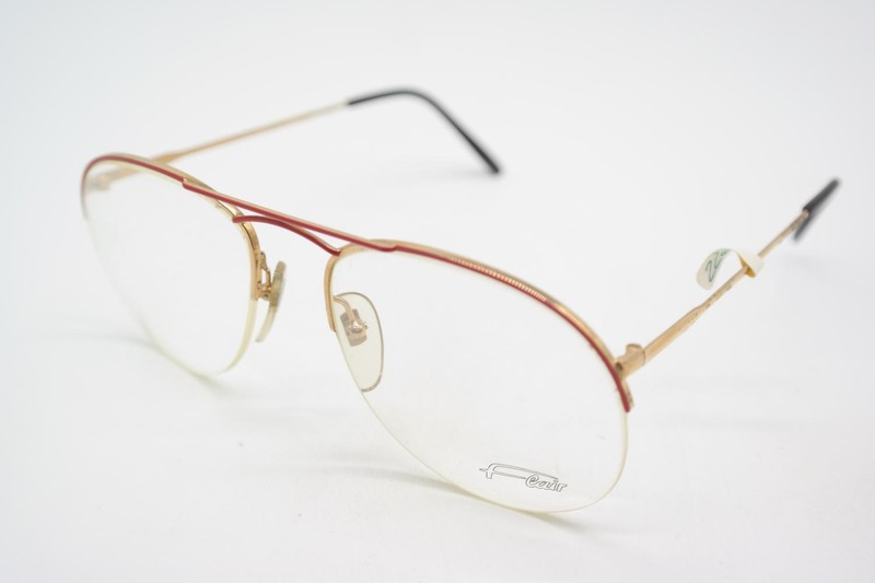 Vintage Flair Airline 14 Red Gold Half-Rim Eyeglass Frame gallery