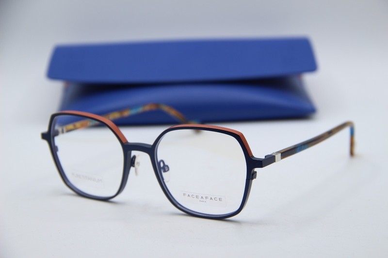 NEW FACE A FACE ZENIT 2 COL 957 BLUE BROWN TORTOISE EYEGLASSES W/CASE 52-18