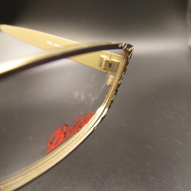 Bellagio 530 Rectangle Eyeglass Frames 49-18-140 Brown Gold Patterned Full Rim gallery