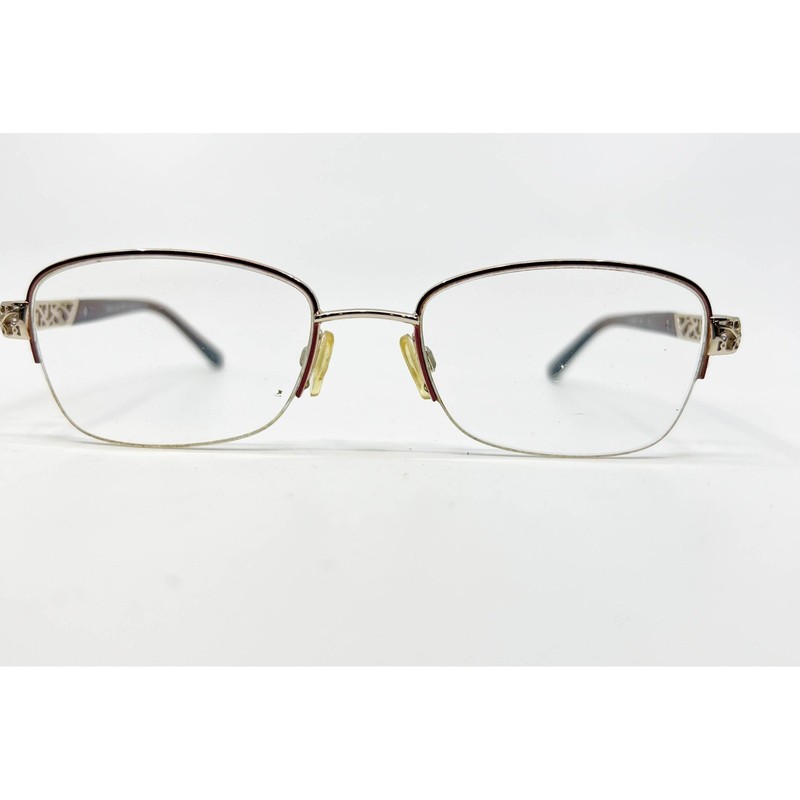 Sophia Loren Beau Rivage 63 Eyeglasses Womens Gold Brown Filigree Zyloware 50-18