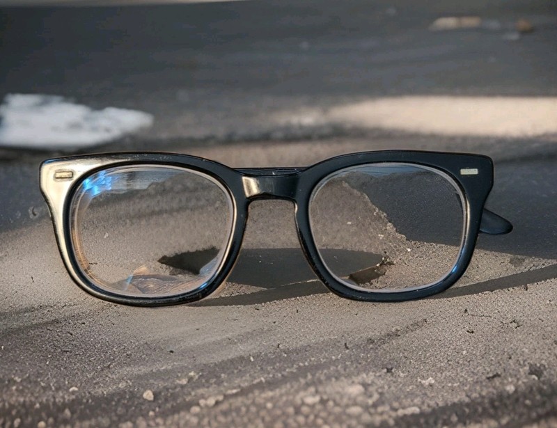 VTG USS 50-22 4 1/2 - 5 3/4 Eyeglasses Frame USA Men Military Issued 1970s Black gallery