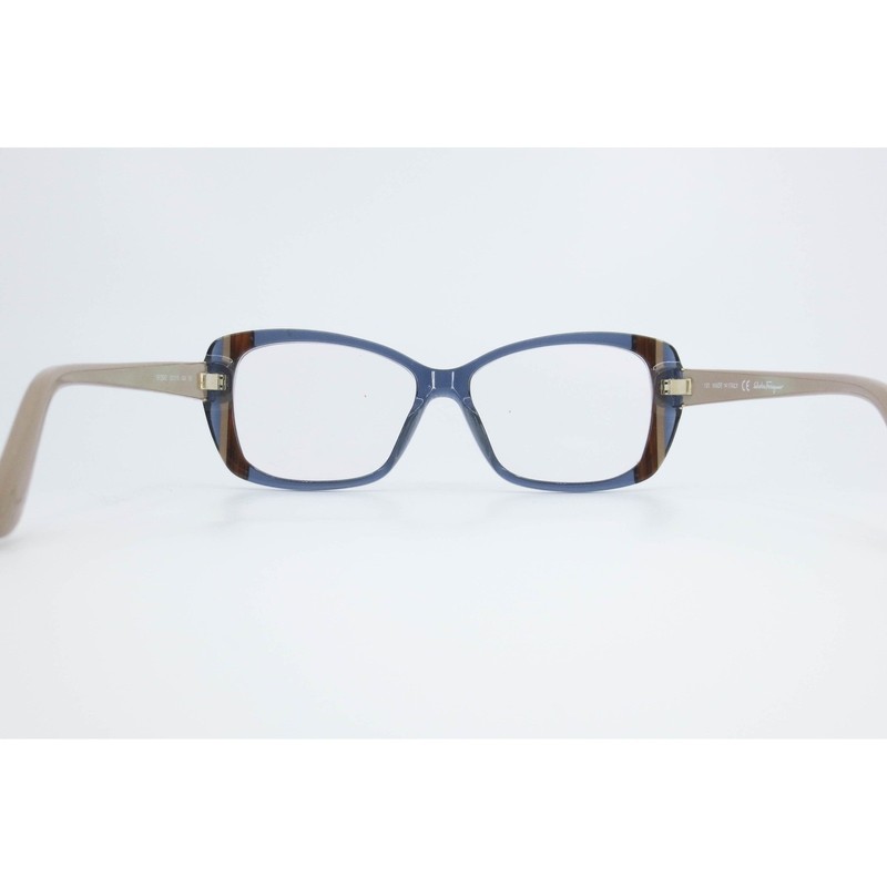 Salvatore Ferragamo SF2682 424 Blue Brown Striped Eyeglass Frames 53-15-135 gallery