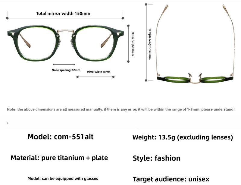 Retro Luxury Gunmetal Patchwork Pure Titanium Full Rim Eyeglass Frame Men Women gallery