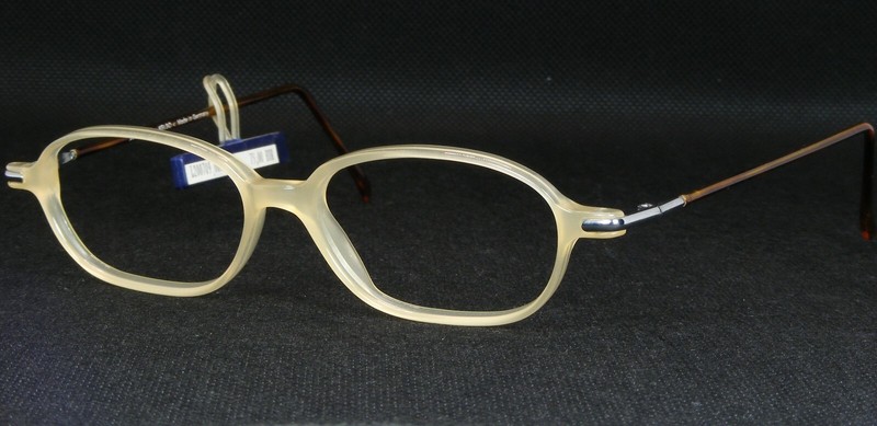 Vintage MEITZNER KELSO 1435 Beige /Silver UNIQUE RARE EYEGLASSES FRAME 47-14-140