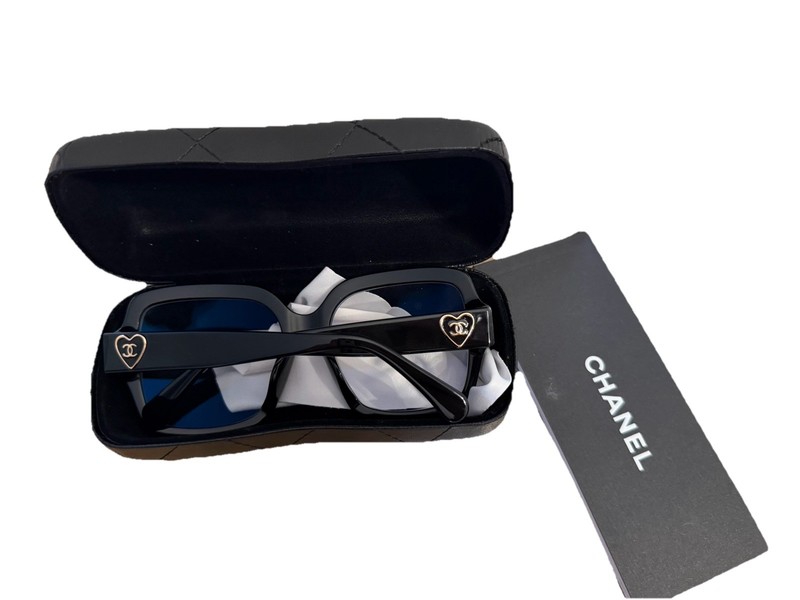 CHANEL Blue Light Eyeglasses 5479 C501 Black Square Full Rim 56-18-140