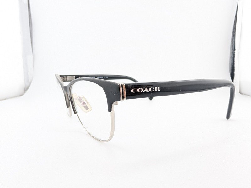Coach Eyeglasses Frames Only HC 5074, 52-17-135, 9239 (Satin Black Silver/Black) gallery