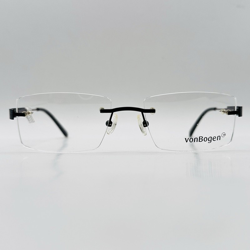 vonBogen Eyeglasses For Men And Women Square Black Gray Rimless Mod. OX4066 New