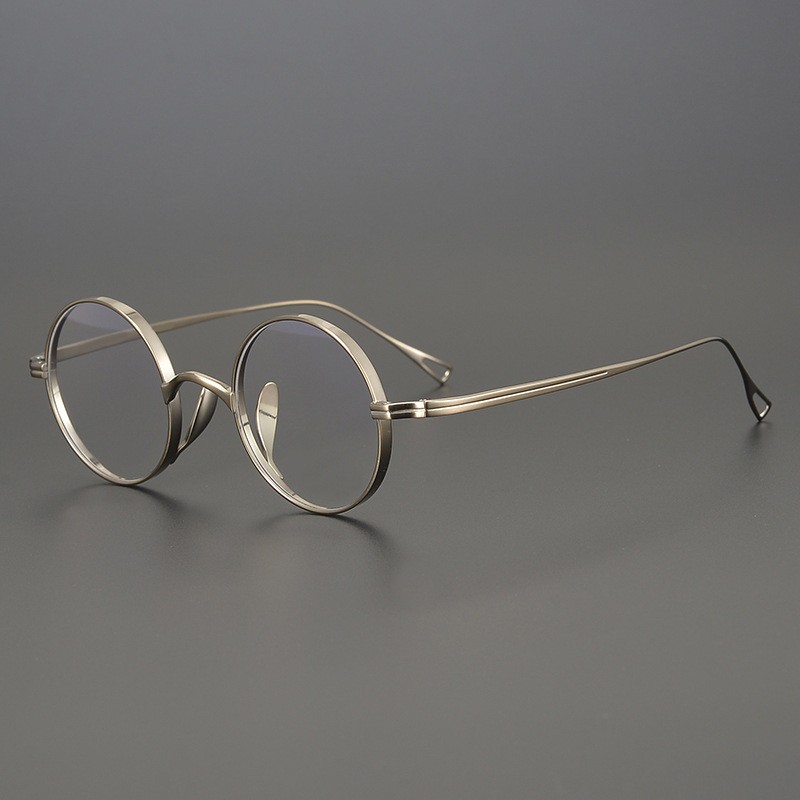 Titanium Round Eyeglass frames Japanese Design Retro Spectacles Bronze Glasses