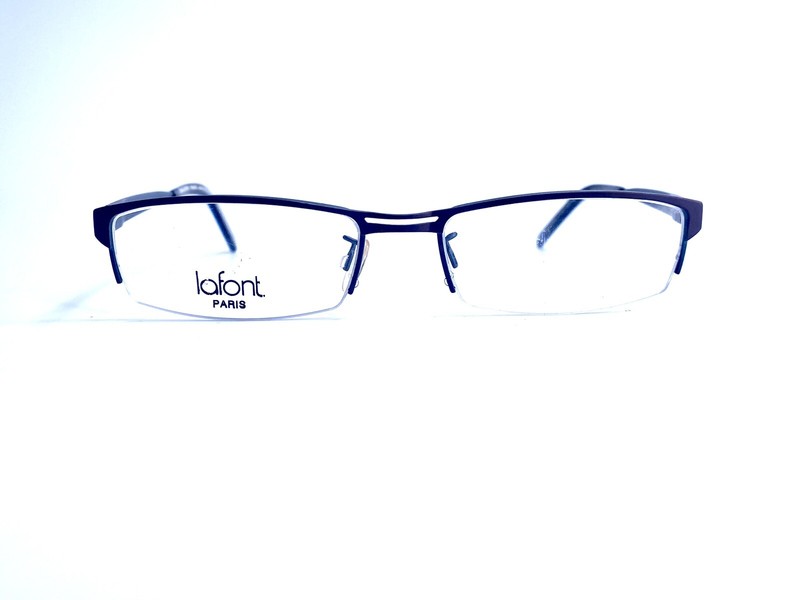 New Jean Lafont Brown Blue Metal Half Rim Rectangular Glasses Vigne 54 18 140
