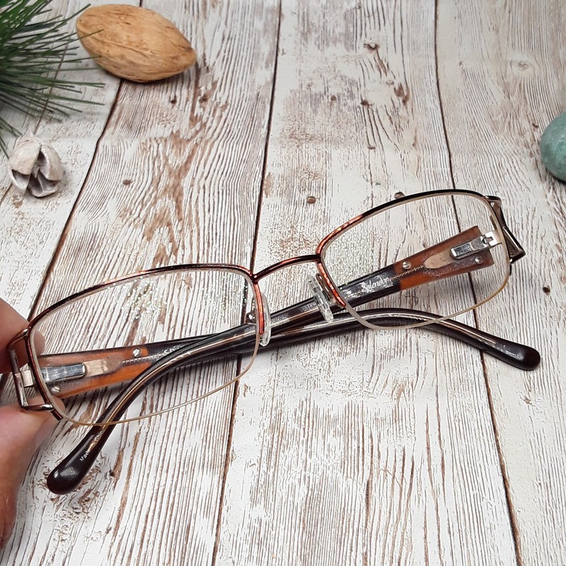 Splendor Brown Metal Half-Rim Eyeglasses FRAMES ONLY – SP 2001 BR 52-18-135