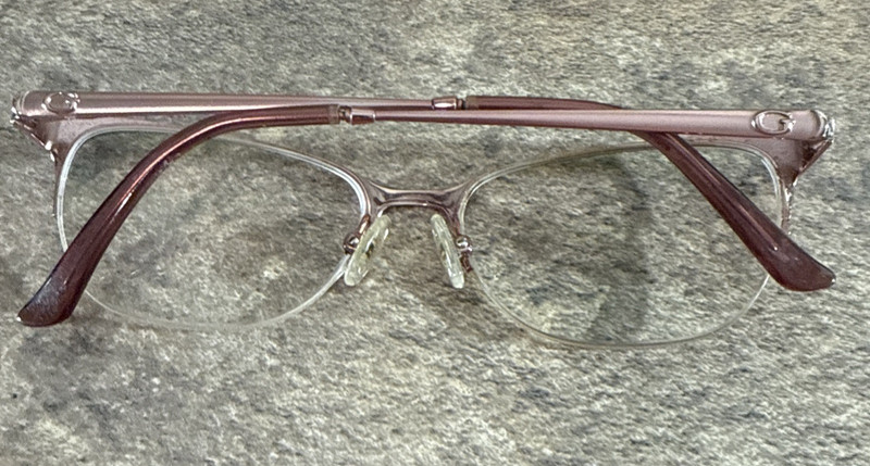 Guess GU2584 070 Half Rim Eyeglasses Frame Matte Bordeaux Cat Eye 51-16-135-35mm gallery