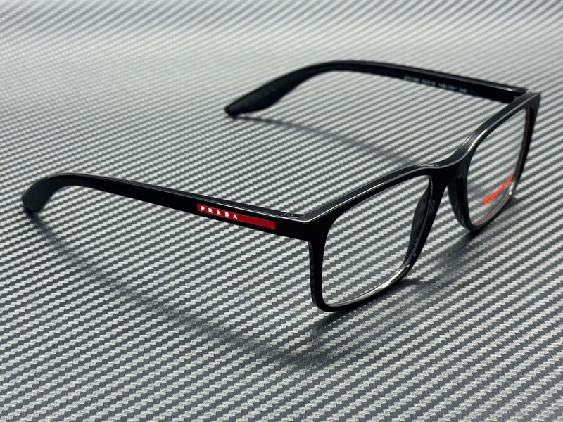 PRADA LINEA ROSSA PS 08RV 1AB1O1 Black Men's 54 mm Eyeglasses gallery