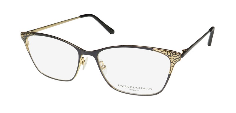 NEW DANA BUCHMAN CASSANDRA GLASSES WOMENS CAT EYE RA BLACK METAL & PLASTIC