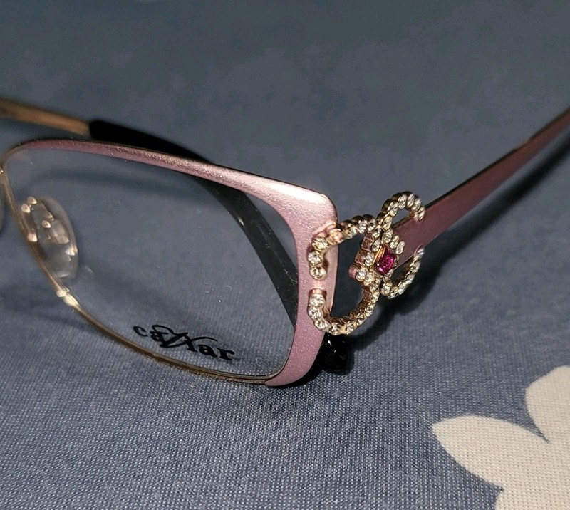 CAVIAR Champagne Series M5609 Pink/Austrian Crystals Eyeglass Frames 54-15-135
