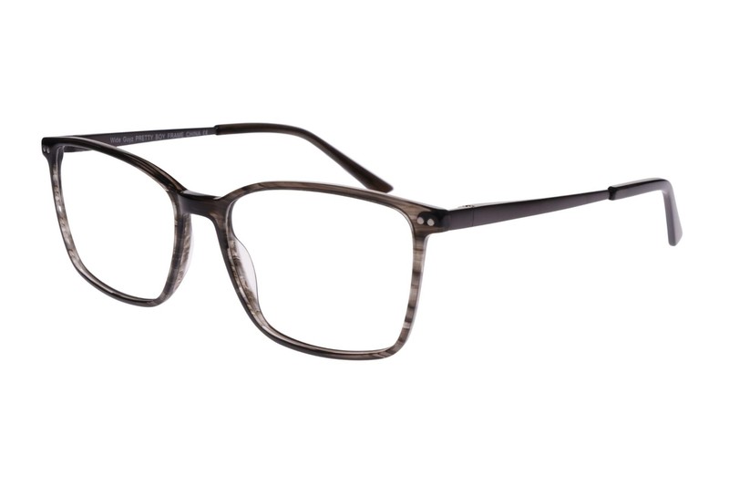 New Wide Guyz Crystal Grey Smoke PRETTY BOY Eyeglasses 57/17/150 for Large Men