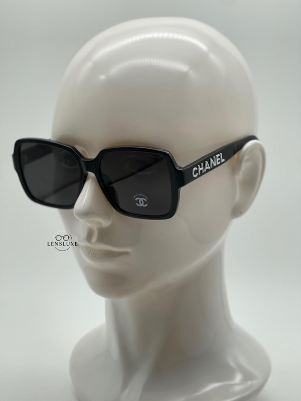 CHANEL CH5408 Stylish Black & White Sunglasses w/ Gray Lenses – No Terrif