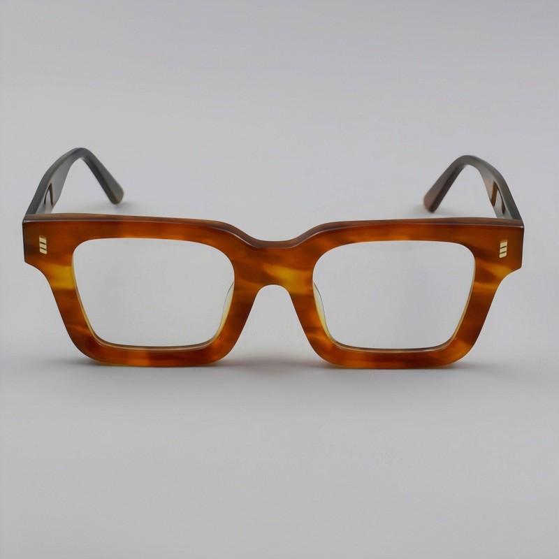 Thick Acetate Square Retro Eyeglasses Frames for Women Men 48 23 148mm Glasses gallery