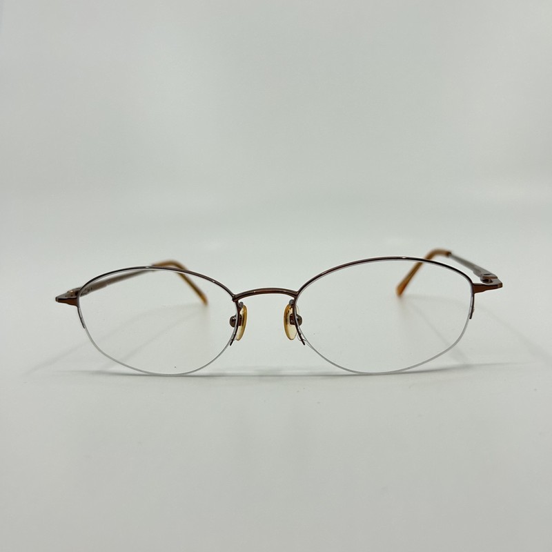 Technolite TL 520 BR Oval Semi Rimless Eyeglasses Frames Brown 49-18-135 5215