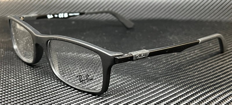 RAY BAN RX7017 5196 Matte Black Rectangle 56 mm Unisex Eyeglasses