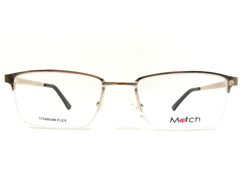 Match Eyewear Eyeglasses Frames MF-170 GOLD Rectangular Half Rim 53-18-140